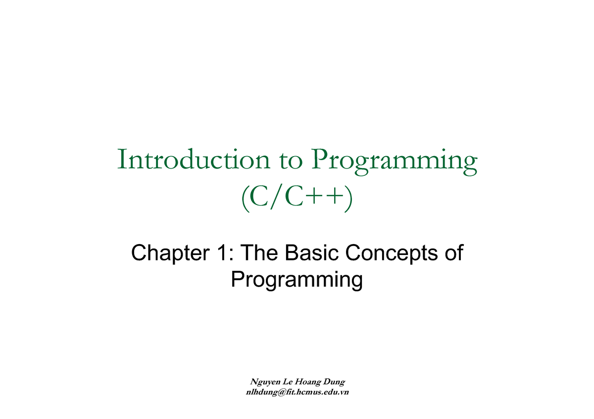 W01-The Basic Concepts of Programming - Introduction to Programming (C ...