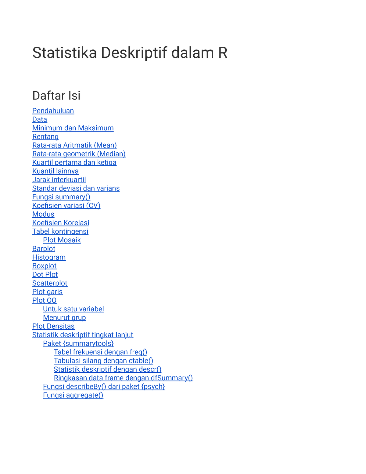 04-Statistika Deskriptif Dalam R - Statistika Deskriptif Dalam R Daftar ...