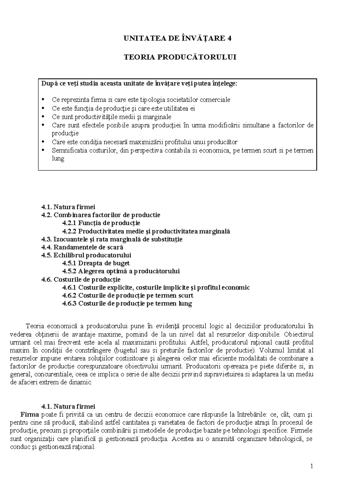 UI 4 Teoria producatorului site - UNITATEA DE ÎNVĂŢARE 4 TEORIA ...