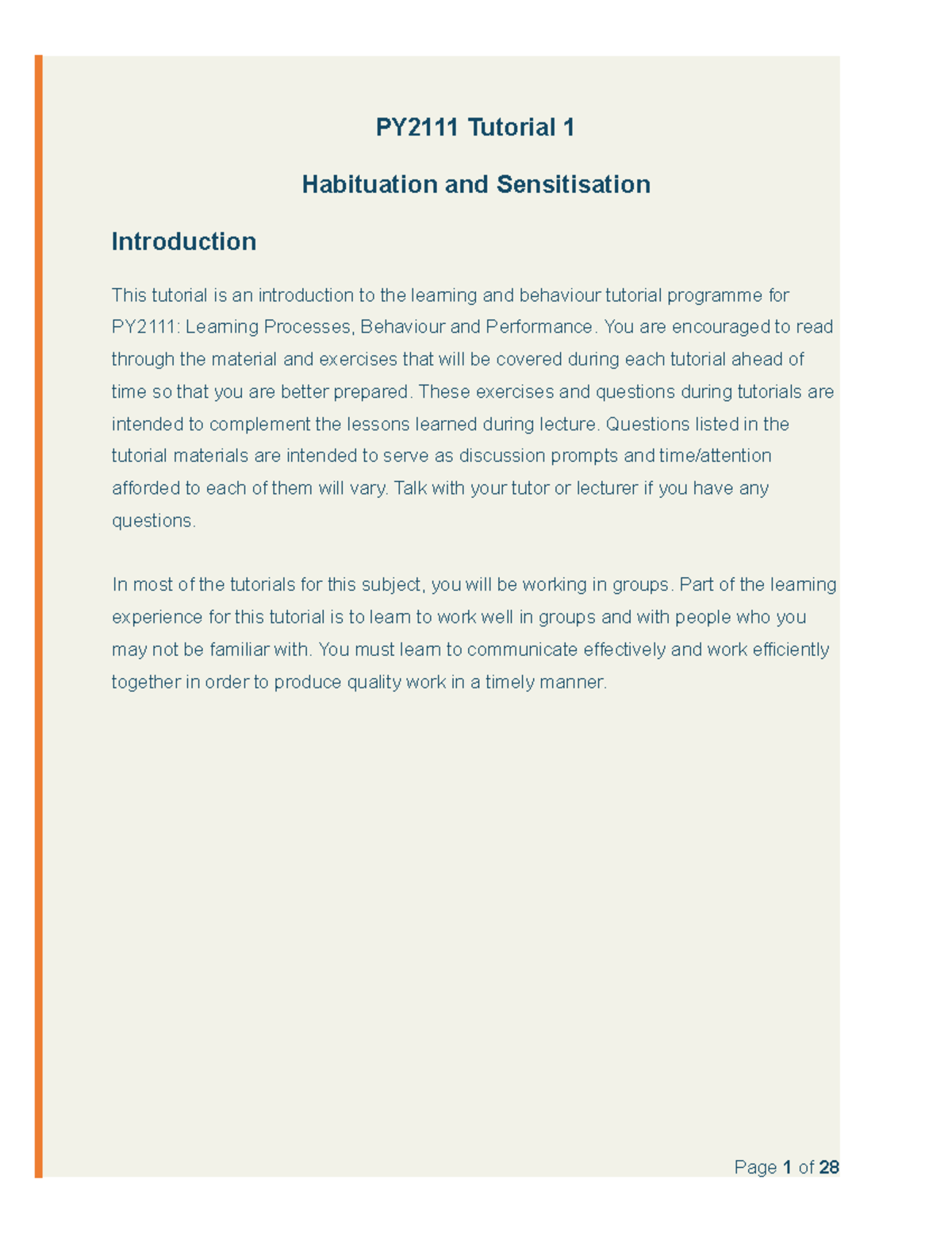 PY2111 Tutorial 1 - You are encouraged to read through the material and ...