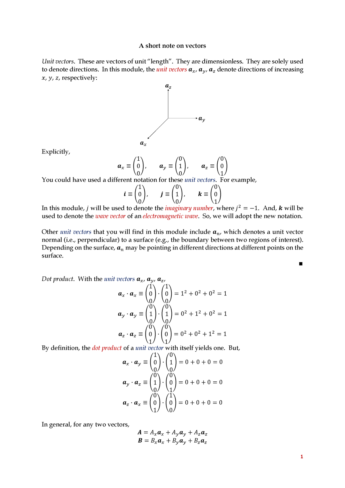 a-short-note-on-vectors-1-a-short-note-on-vectors-unit-vectors-these