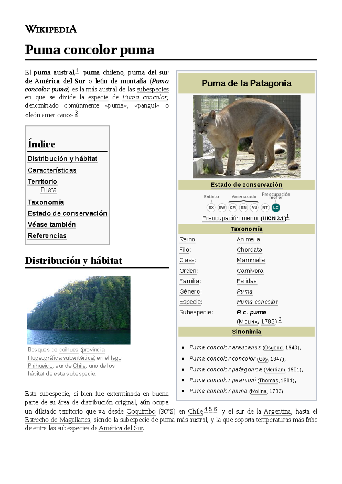 Caracteristicas del puma clearance wikipedia