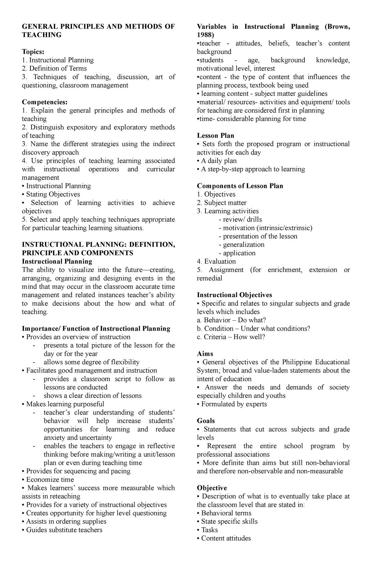 PED4 Methods and Strategies of Teaching - GENERAL PRINCIPLES AND ...