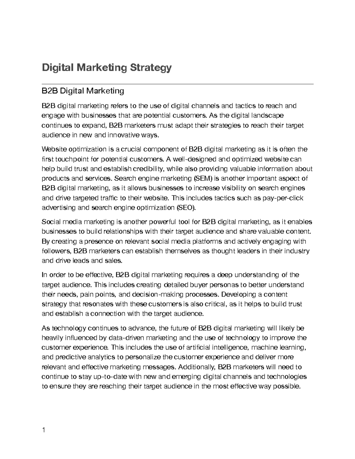 B2B Digital Marketing - Digital Marketing Strategy B2B Digital ...