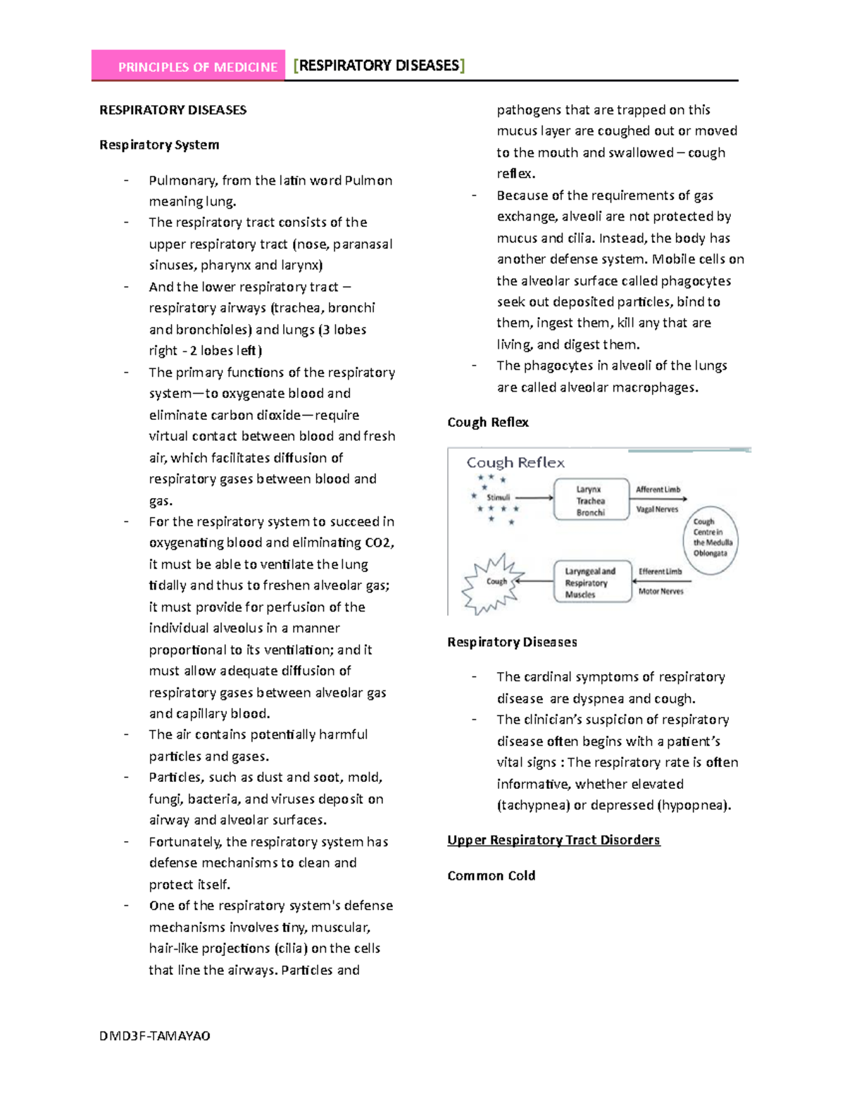 Principles of Medicine - Respiratory Diseases - RESPIRATORY DISEASES ...