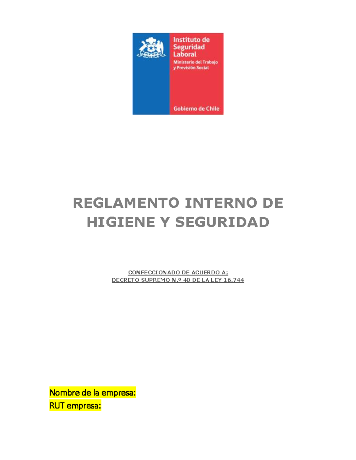 Validado Reglamento Interno DE Higien Y Seguridad Modelo RIHS ...