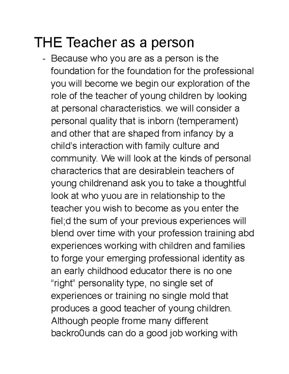 the teacher as a person essay