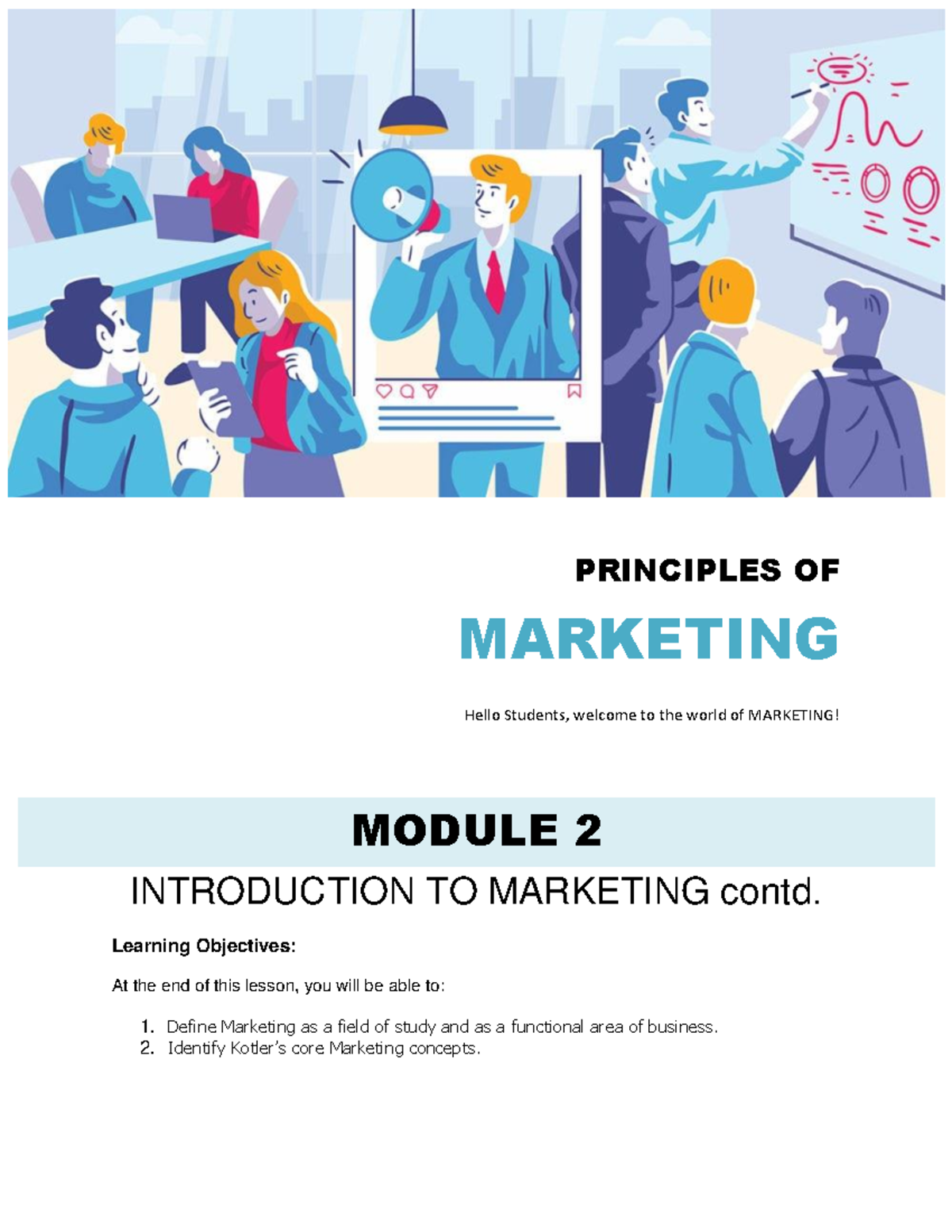 Principles OF Marketing Module 2 2 - PRINCIPLES OF MARKETING Hello ...