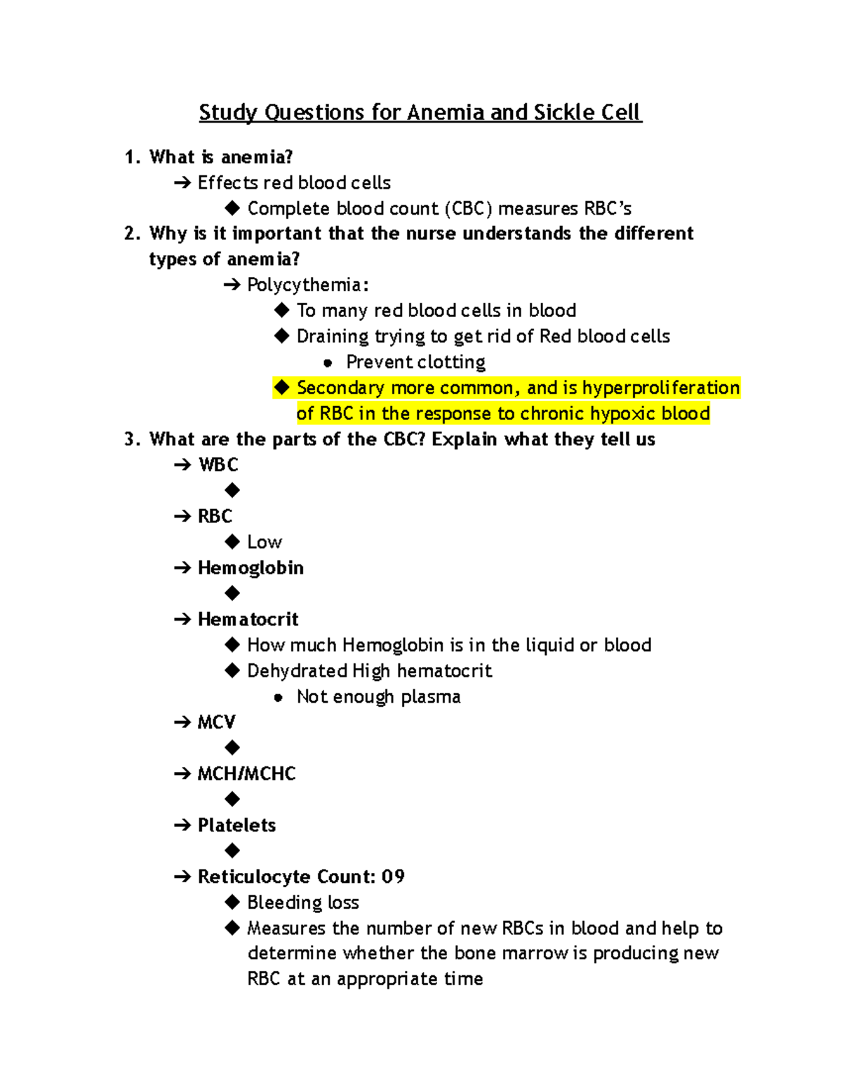Anemia Nclex Questions Quizlet 91 - ujqscld