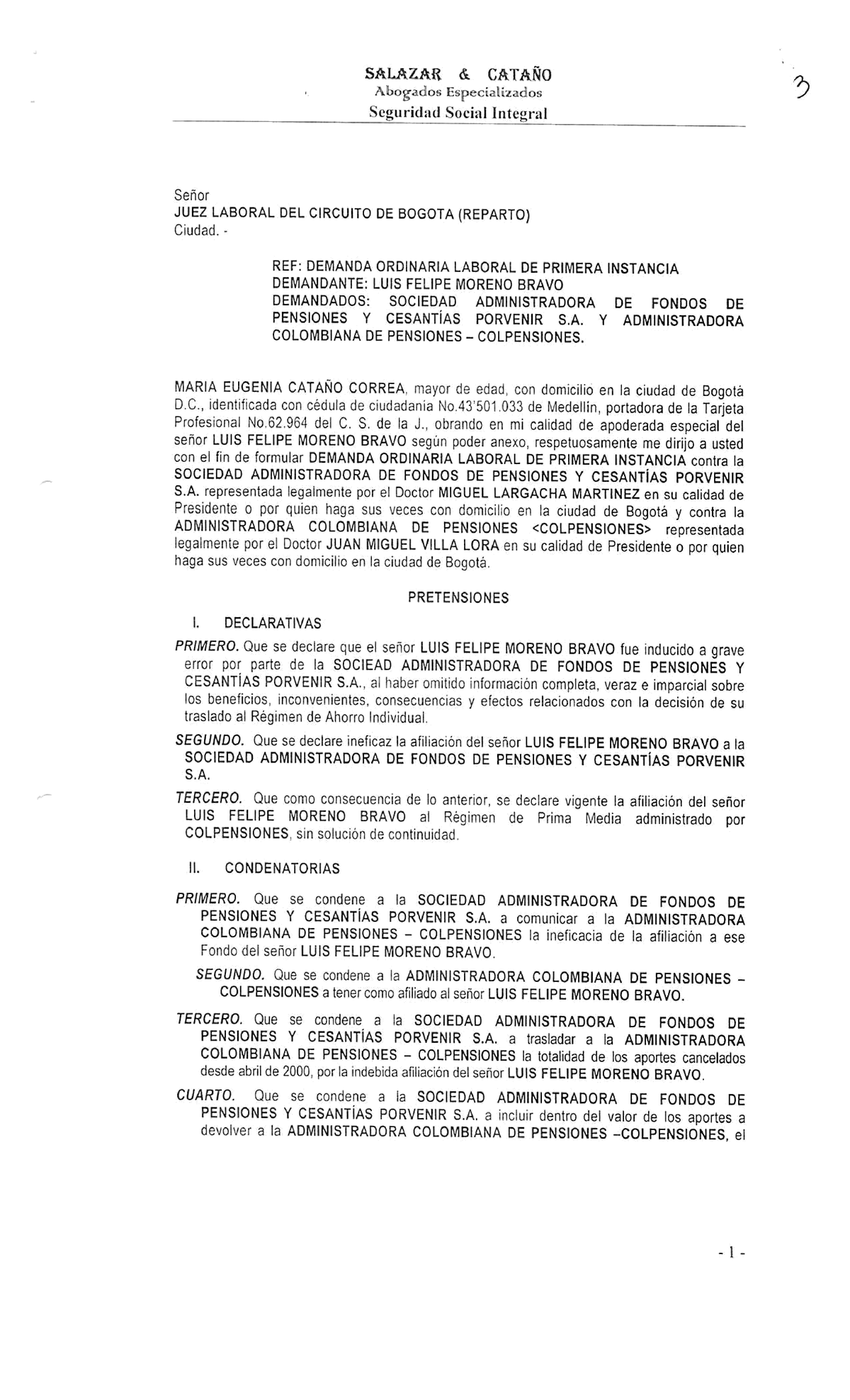 Demanda Traslado 2 pdf - ... - Derecho Constitucional - Studocu