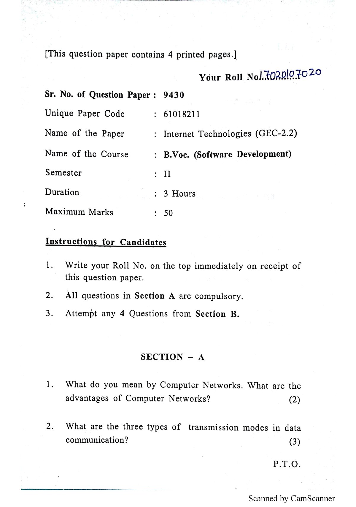 Internet Technologies 2nd Sem - B.Sc(H)Computer Science - Studocu