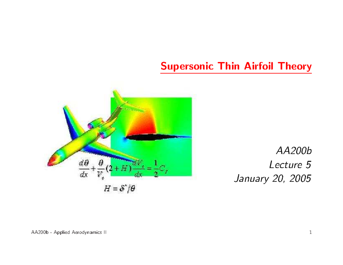 Supersonic Thin Airfoil Theory : Linearized Flow - Supersonic Thin ...