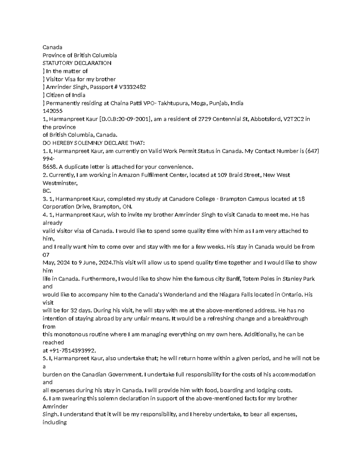 Document - Assignment - Canada Province of British Columbia STATUTORY ...