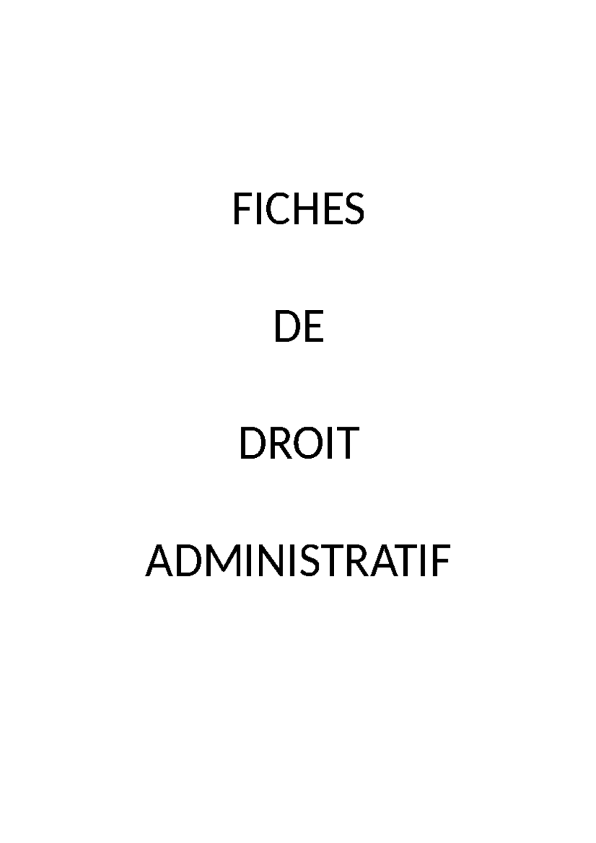 Fiches TD De Droit Administratif - FICHES DE DROIT ADMINISTRATIF Du ...