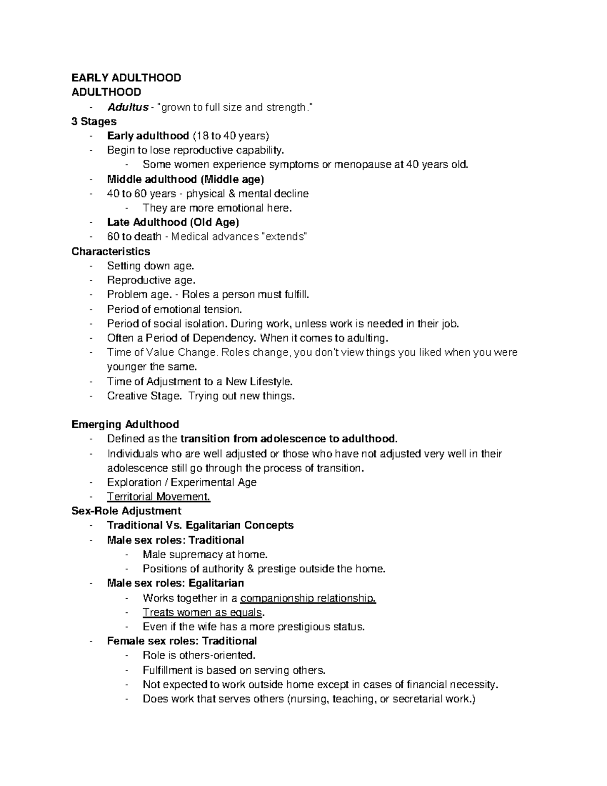 Early Adulthood in Development of Human Occupation 2 - EARLY ADULTHOOD ...