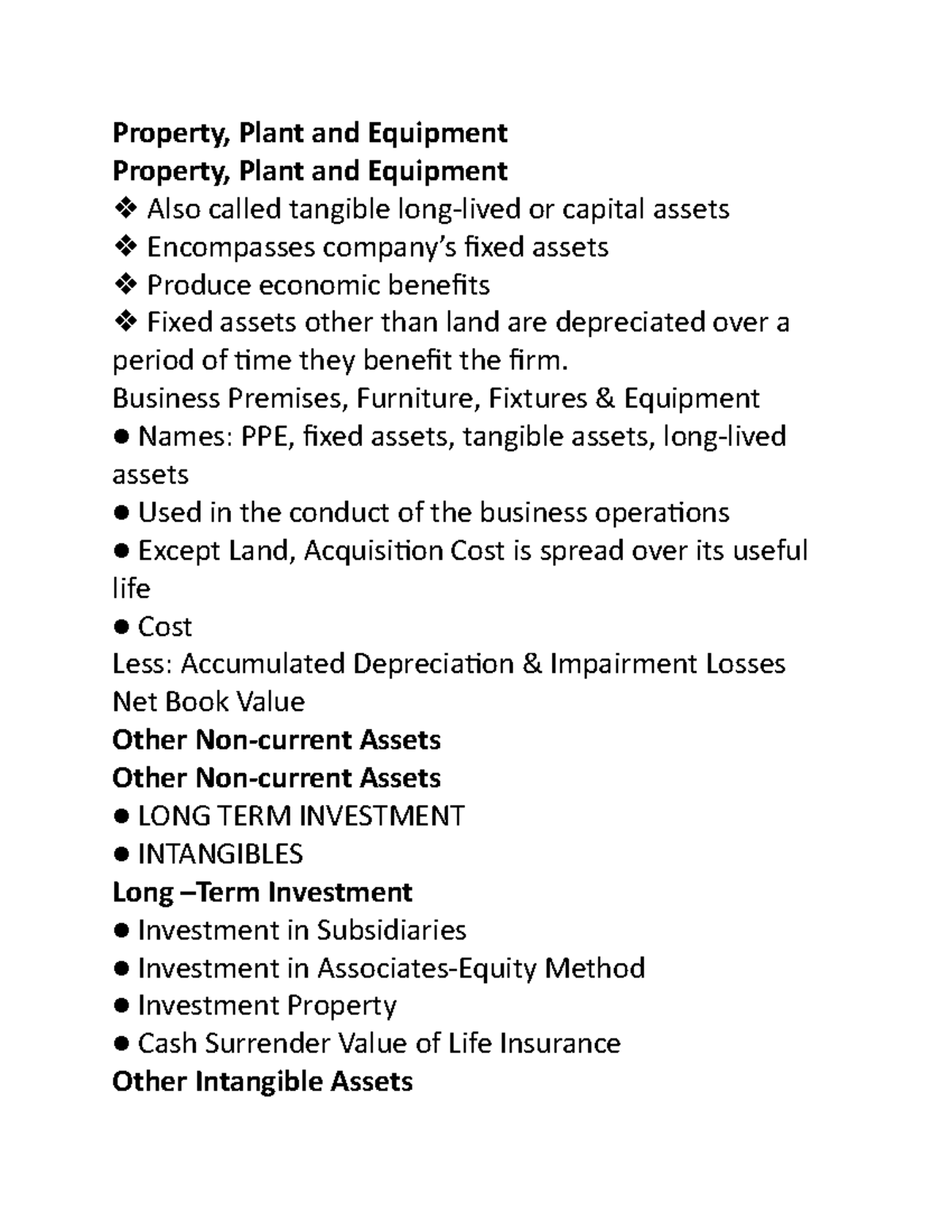 Analysis 2 - Property, Plant And Equipment Property, Plant And ...