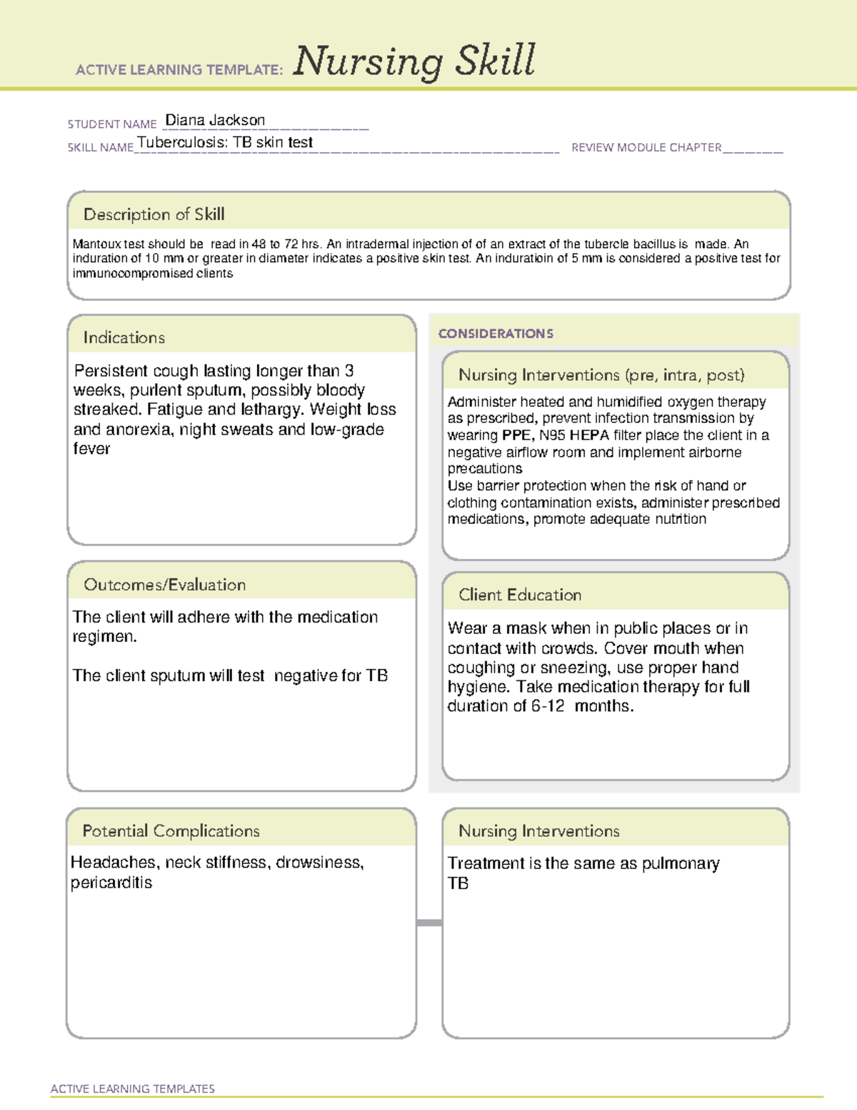 Tuberculosis Ati Template