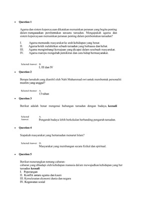 Titas Ujian 1 Compress Question 1question 1 Agama Dan Sistem Kepercaagama Dan Sistem Studocu