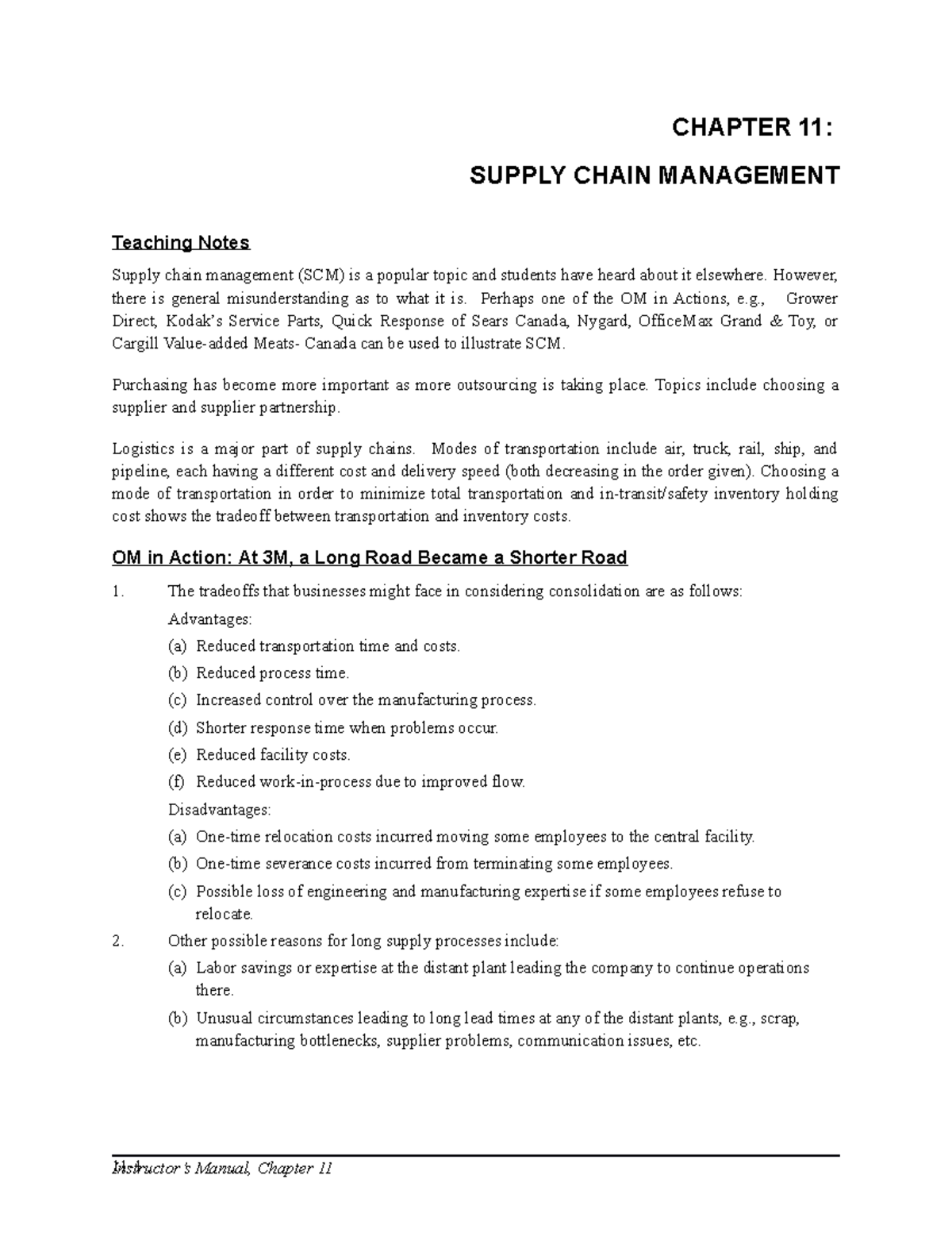 Stevenson 6ce ISM Chapter 11 - CHAPTER 11: SUPPLY CHAIN MANAGEMENT ...