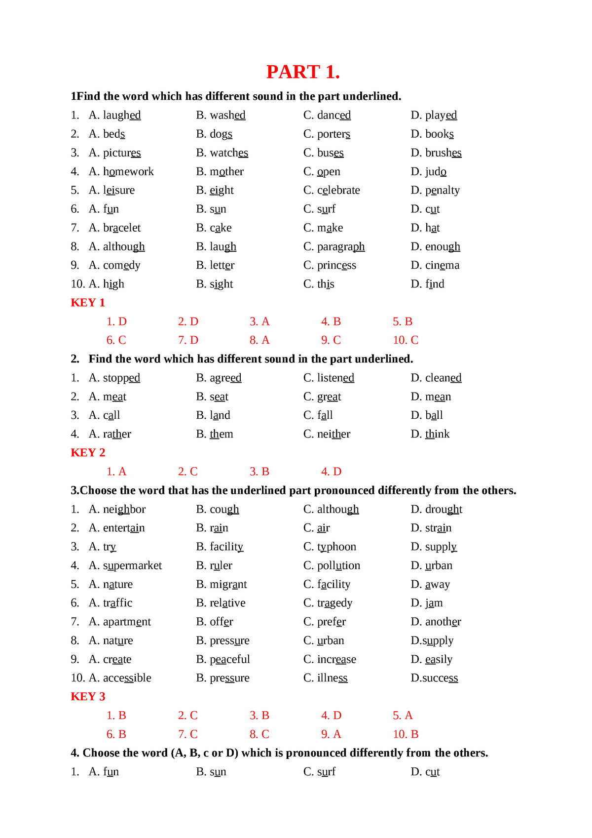 Chuyên đề Bài Tập Anh 8 Chuyen DE 1. Phonetics( Pronnunciation AND ...