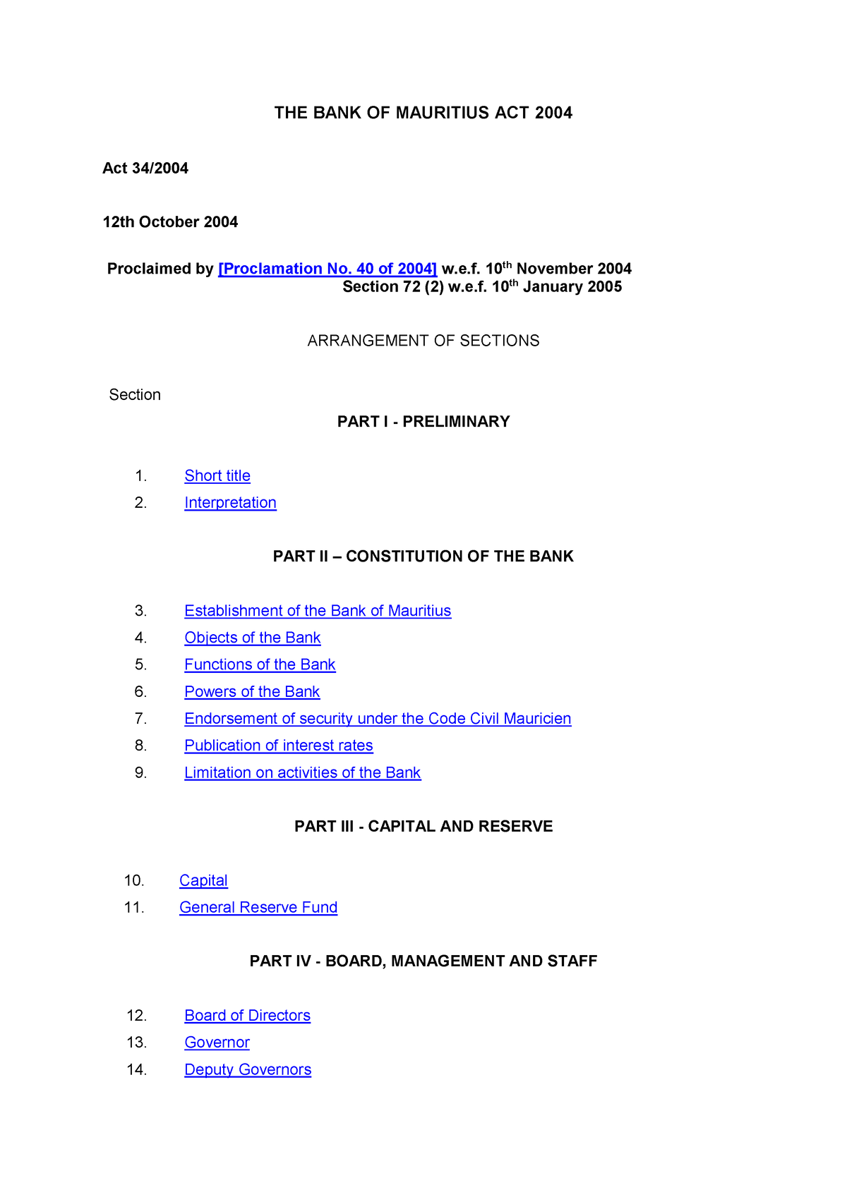 Bank Mauritius Act 2004 THE BANK OF MAURITIUS ACT 2004 Act 34 12th   Thumb 1200 1697 