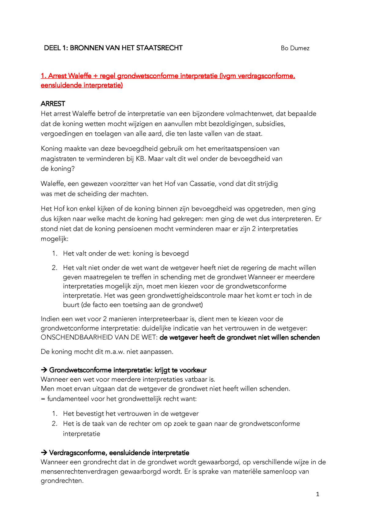 Staatsrecht Examenvragen - DEEL 1 : BRONNEN VAN HET STAATSRECHT Bo ...