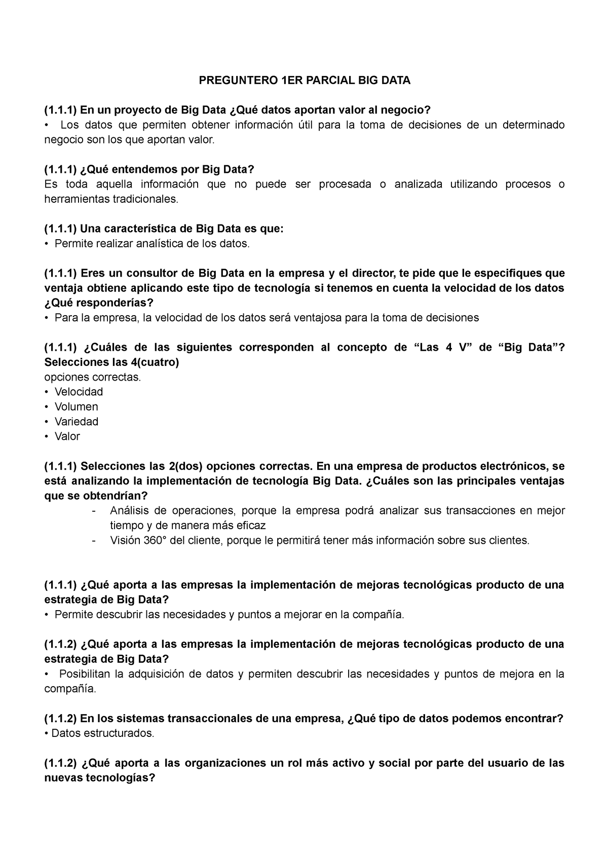 Big Data - Preguntero Primer Parcial - PREGUNTERO 1ER PARCIAL BIG DATA ...