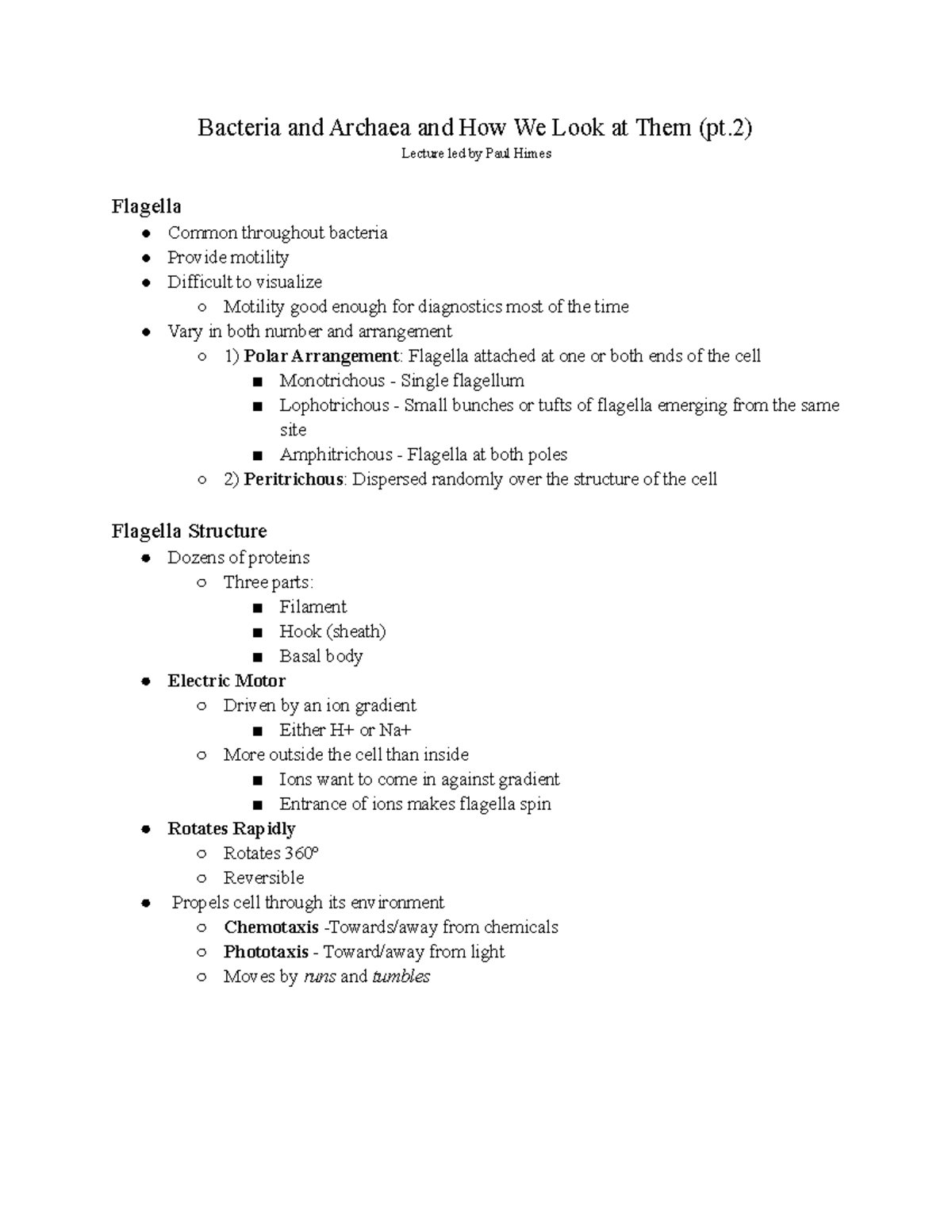 Biol The Flagella And Cellular Coating Bacteria And Archaea And