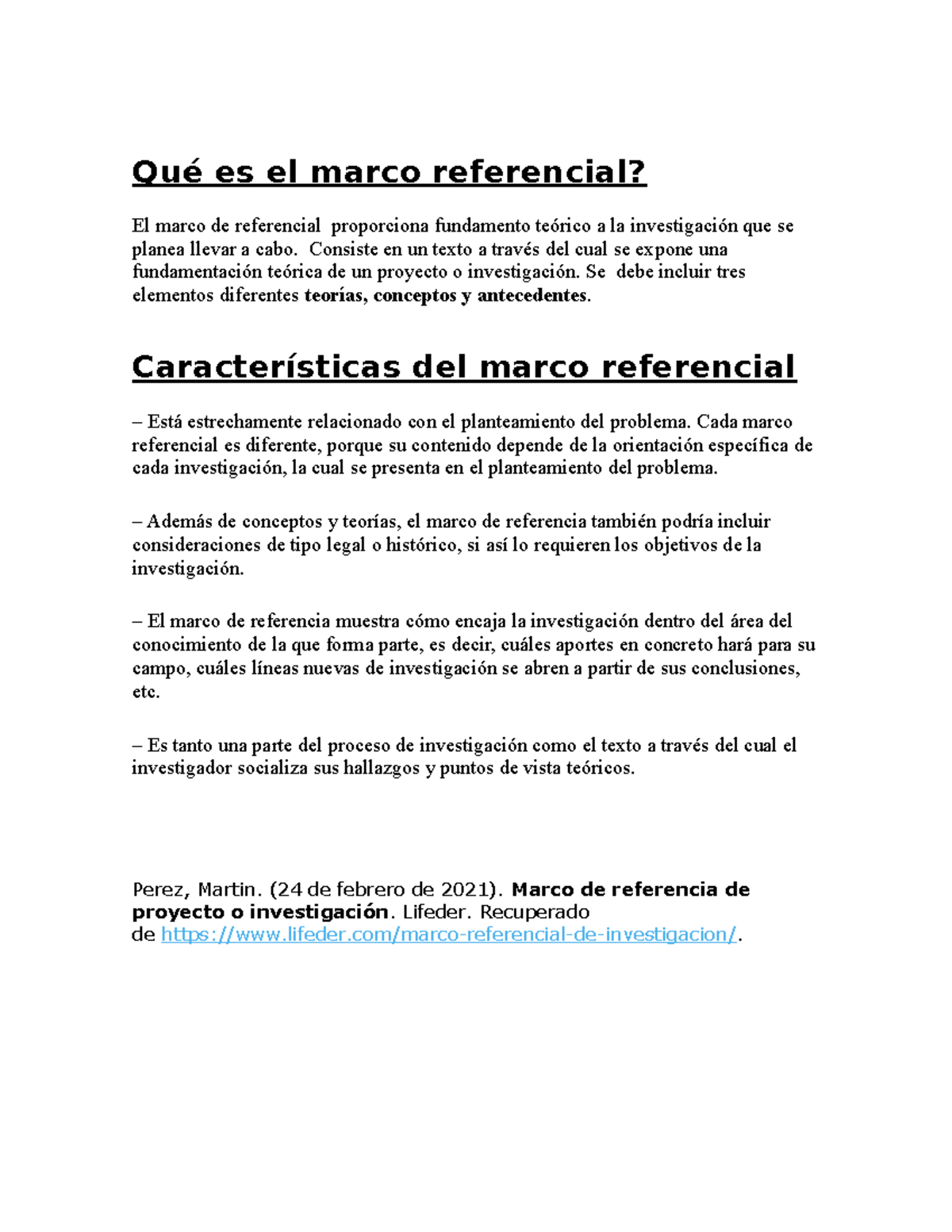 Qué es el marco referencial - Consiste en un texto a través del cual se ...