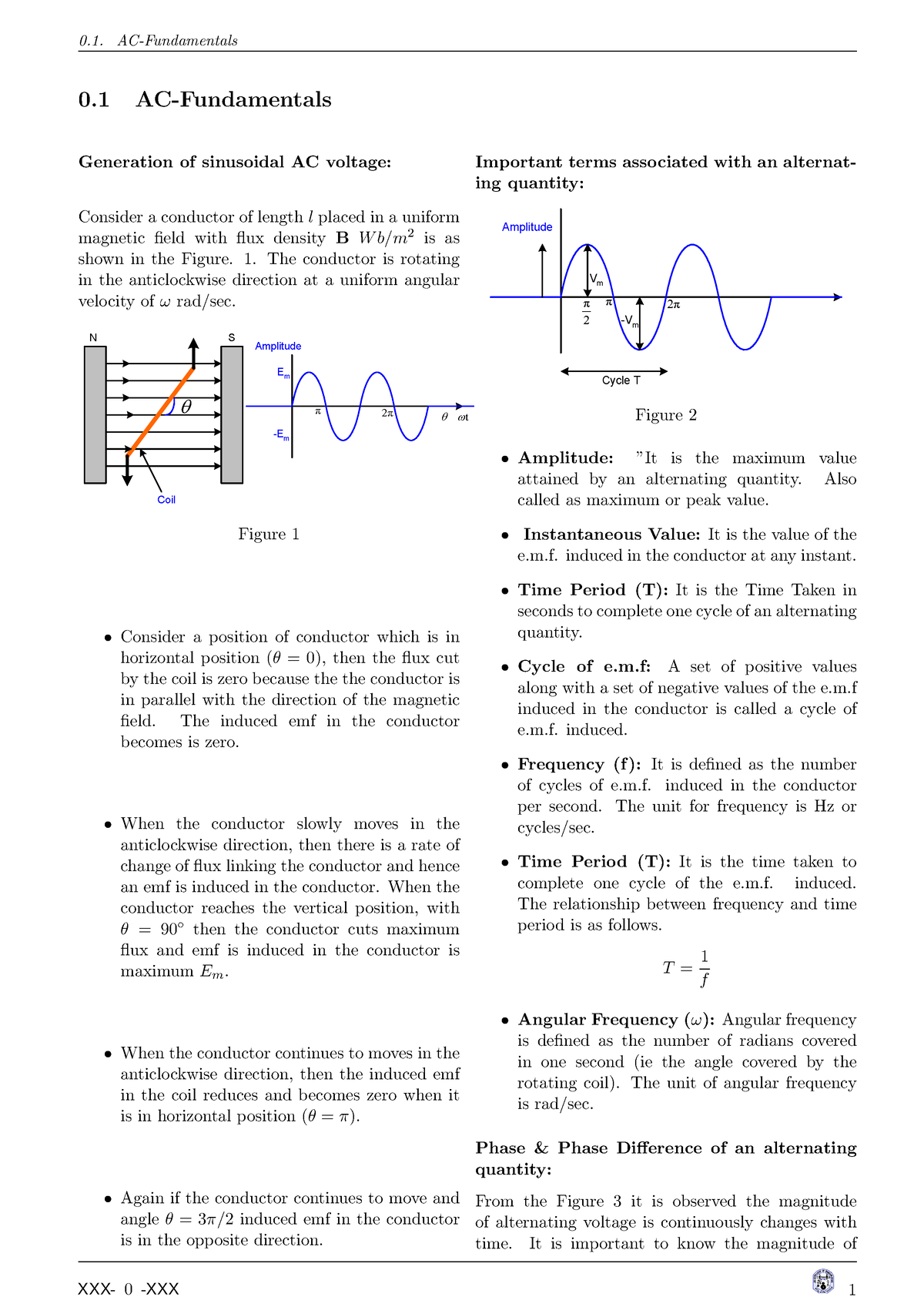 AC Fundamentals - ALTERNATING CURRENT BASICS/INTRODUCTORY NOTES FOR SEM ...