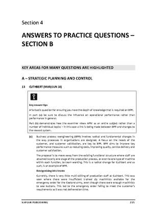 ACCA P5 Questions Section B - Section 2 PRACTICE QUESTIONS – SECTION B ...