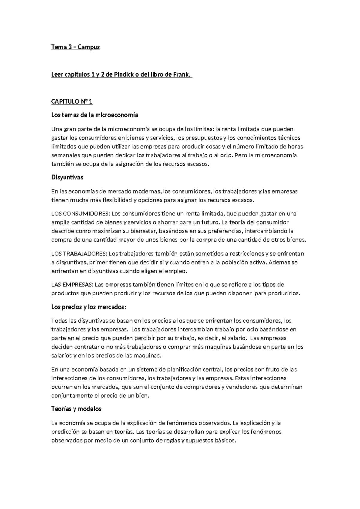 Resumen Micro 2 - Tema 3 – Campus Leer capítulos 1 y 2 de Pindick o del ...