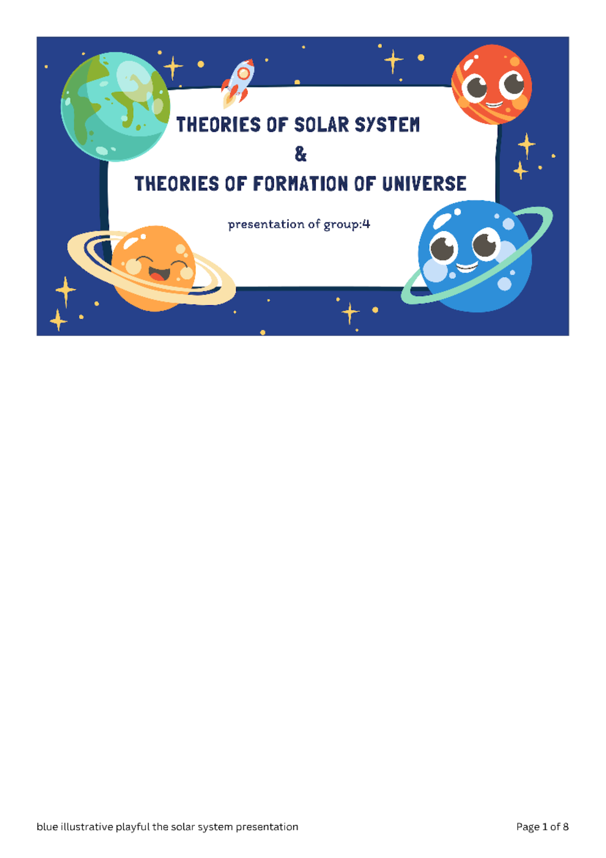 Blue illustrative playful the solar system presentation - inclusion in ...