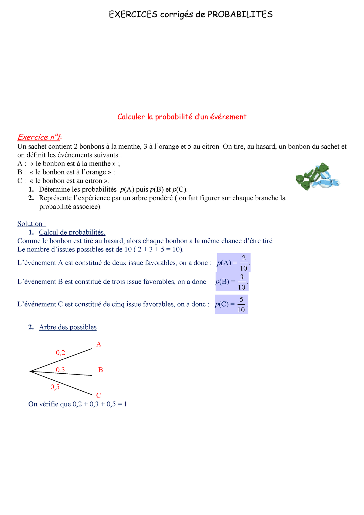 Exercices Corrigés De Probabilités Statistiques - EXERCICES Corrigés De ...