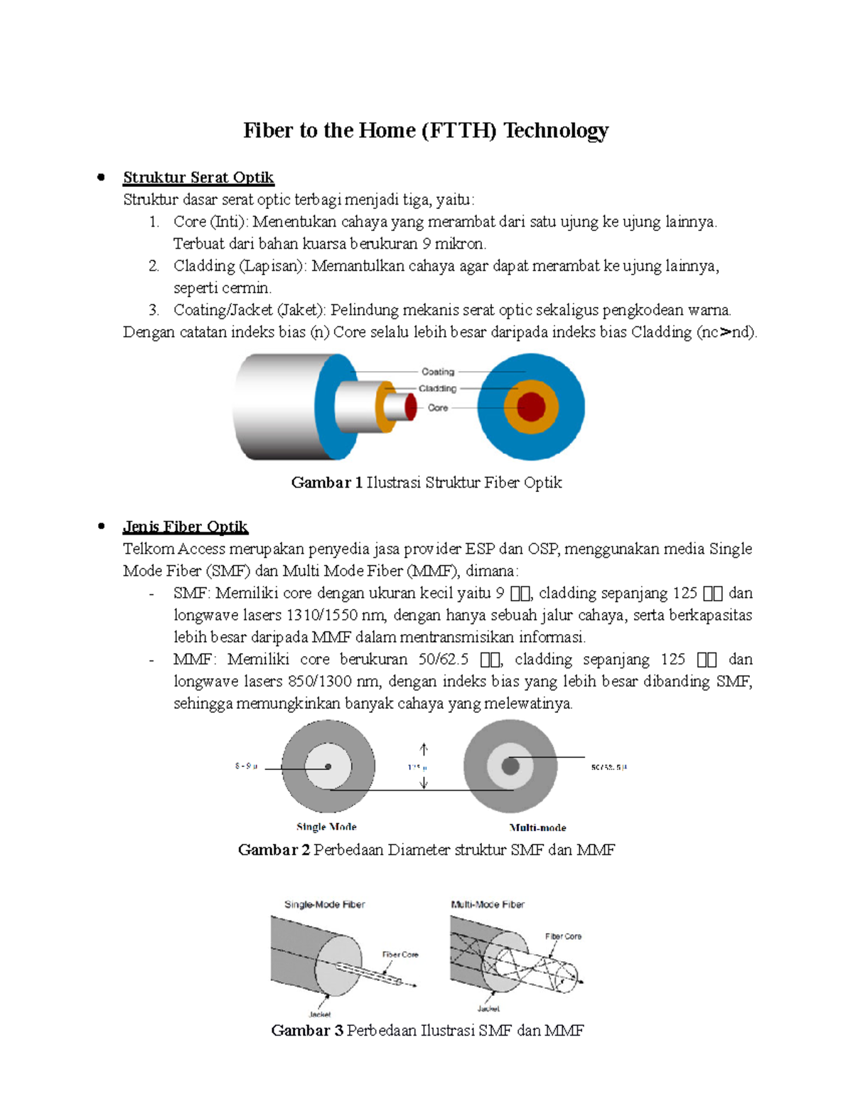 Fiber to the Home (FTTH) Technology - Core (Inti): Menentukan cahaya ...