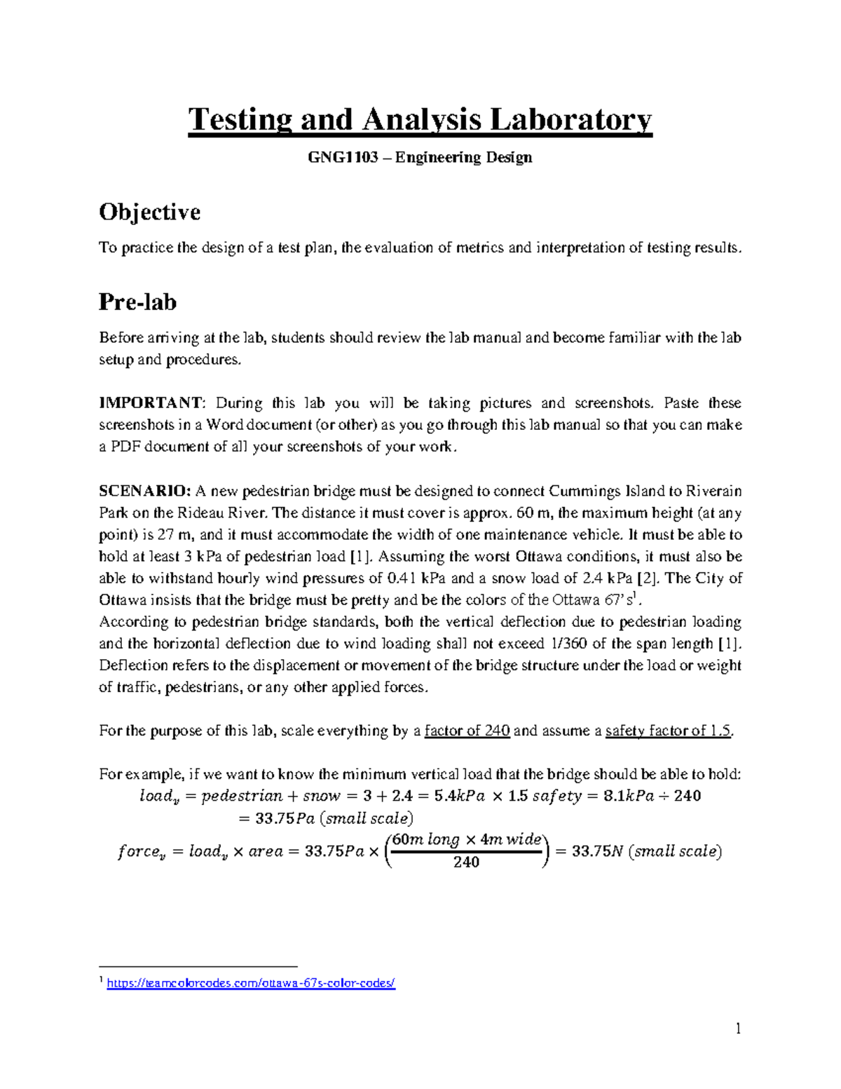 Lab 5: filled out pdf - Testing and Analysis Laboratory GNG1103 ...