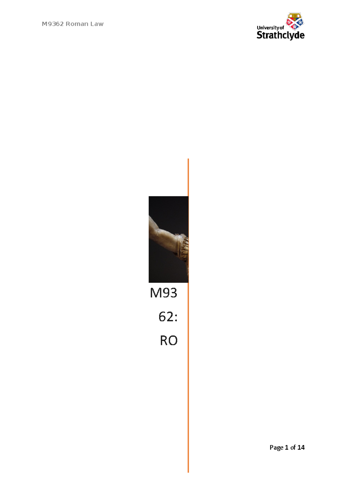 M9362 Roman Law Module Handbook 23-24 - M 62 : RO Contents GENERAL ...