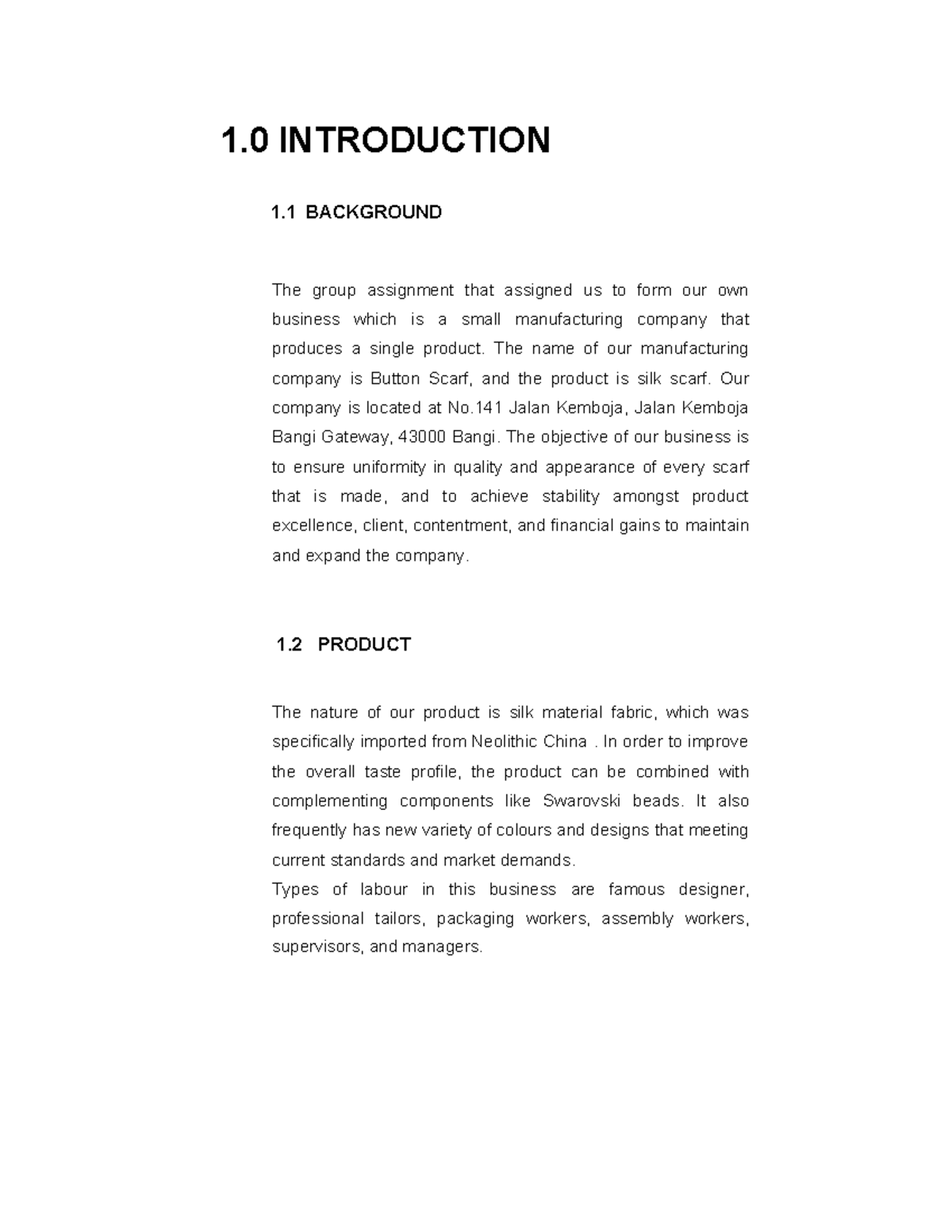 Assignment ACC - JUST UPLOADED - 1 INTRODUCTION 1 BACKGROUND The group ...