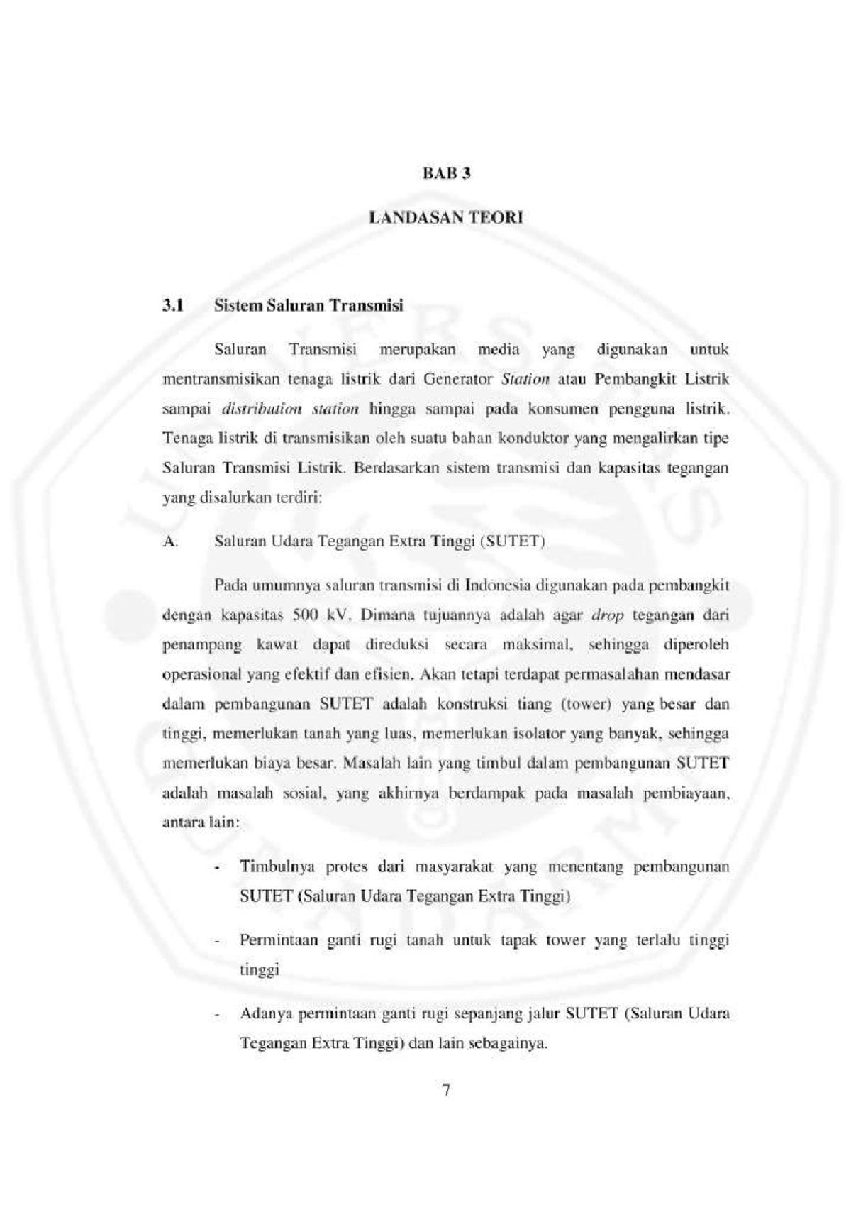 Chapter 3 analysis of the electricity distribution substation in the