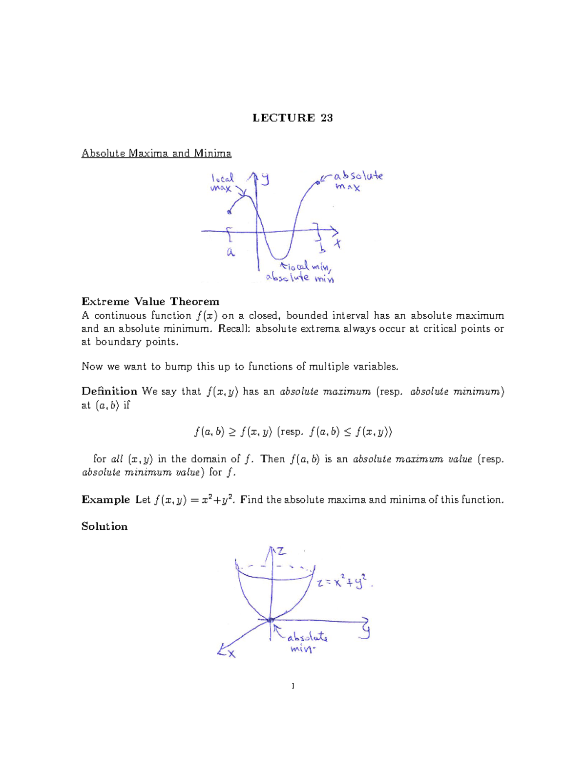 M230Lecture 23 Fall16 - Lecture Notes 23 - Differential Calculus Of ...