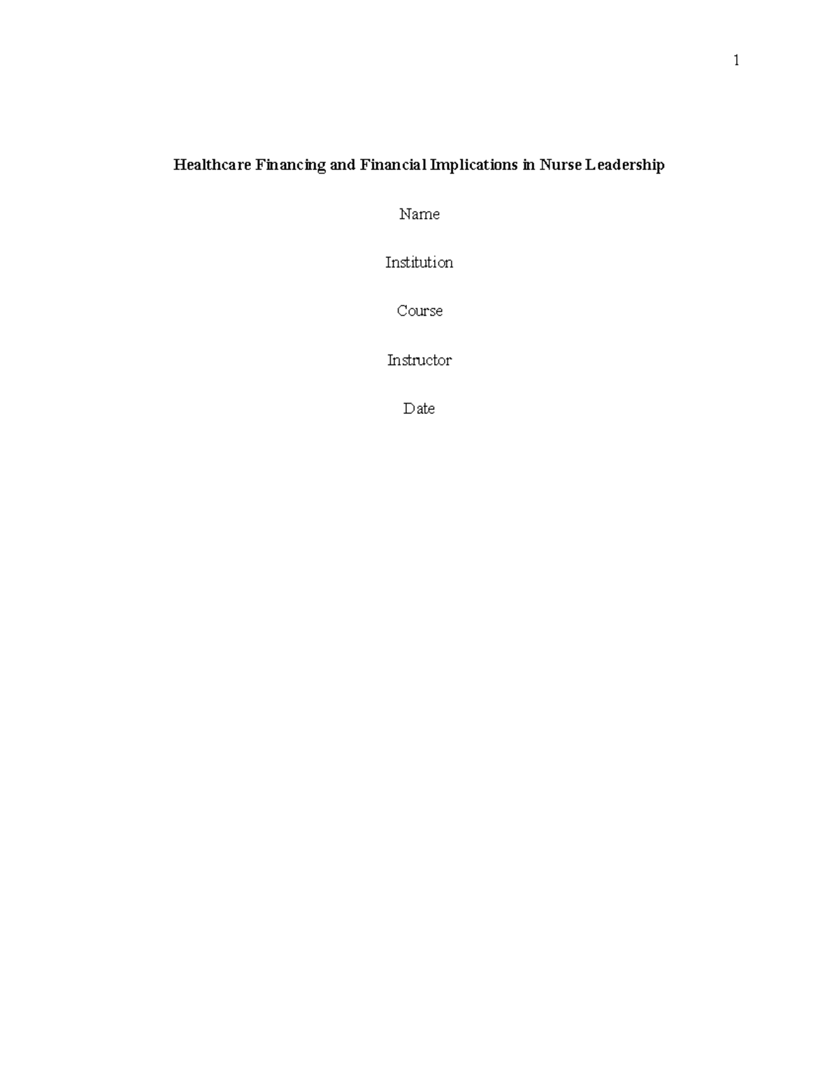 healthcare leadership dissertation