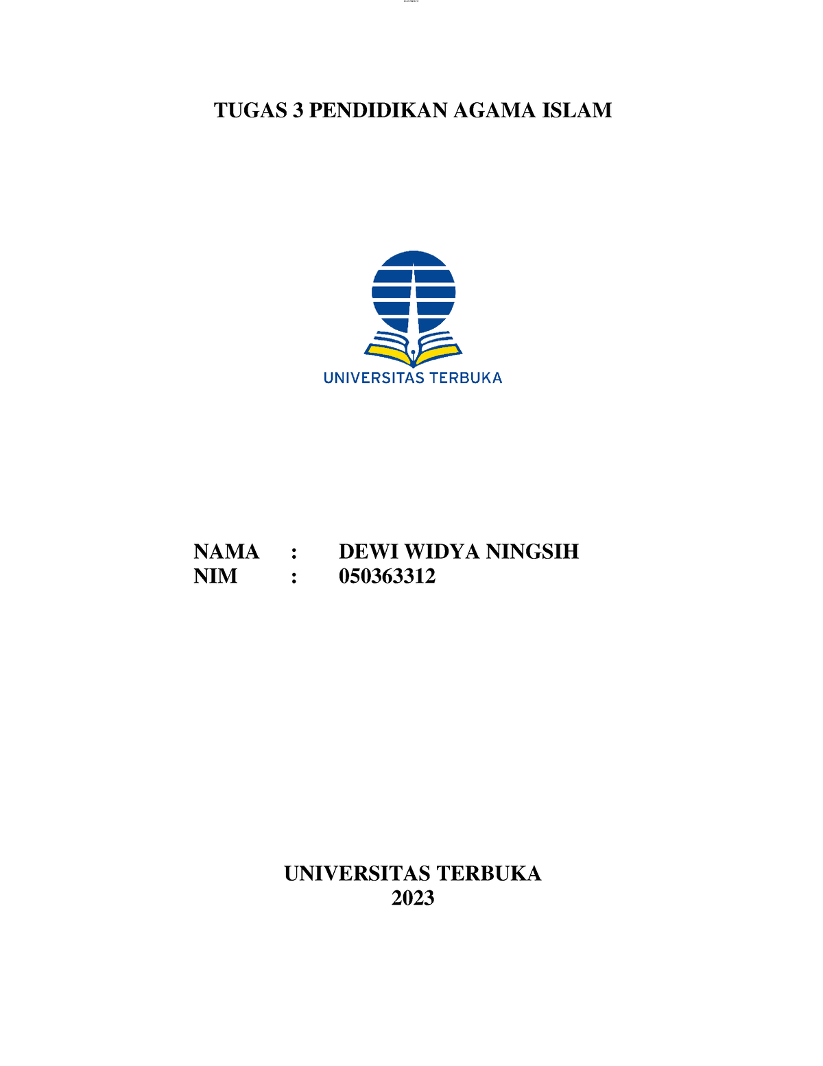 Tugas 3 Pendidikan Agama Islam - TUGAS 3 PENDIDIKAN AGAMA ISLAM NAMA ...