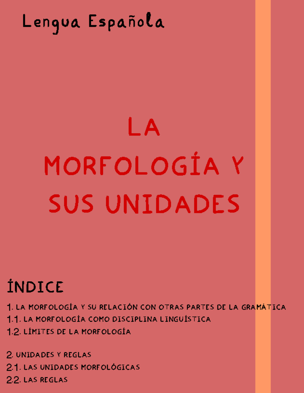 primer tema lengua Lengua Española LA MORFOLOGÍA Y SUS primer tema lengua Lengua Española LA MORFOLOGÍA Y SUS