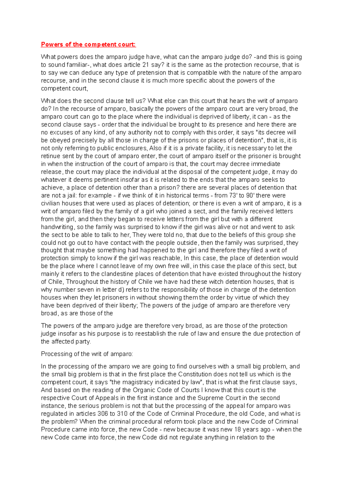 Powers of the competent court 2 Powers of the competent court What