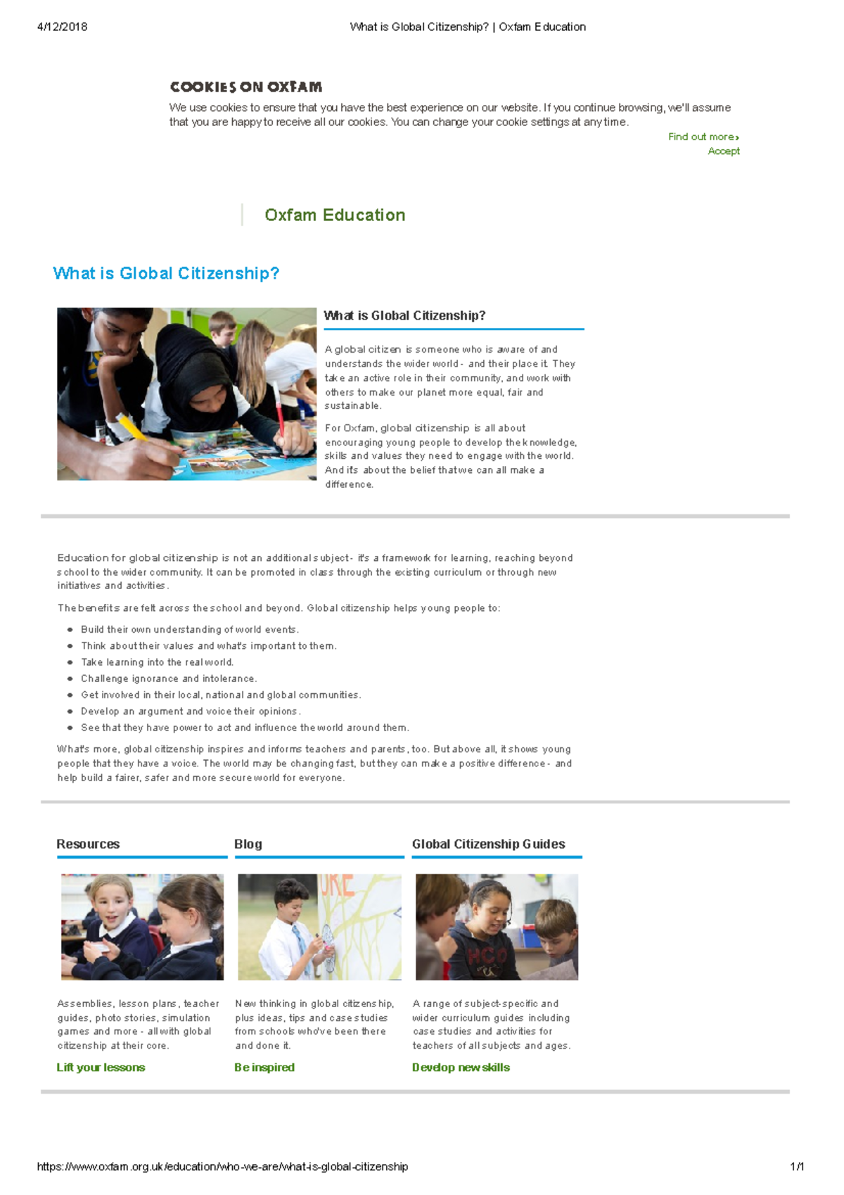 16 Global Citizenship Oxfam Def - 4/12/2018 What is Global Citizenship ...