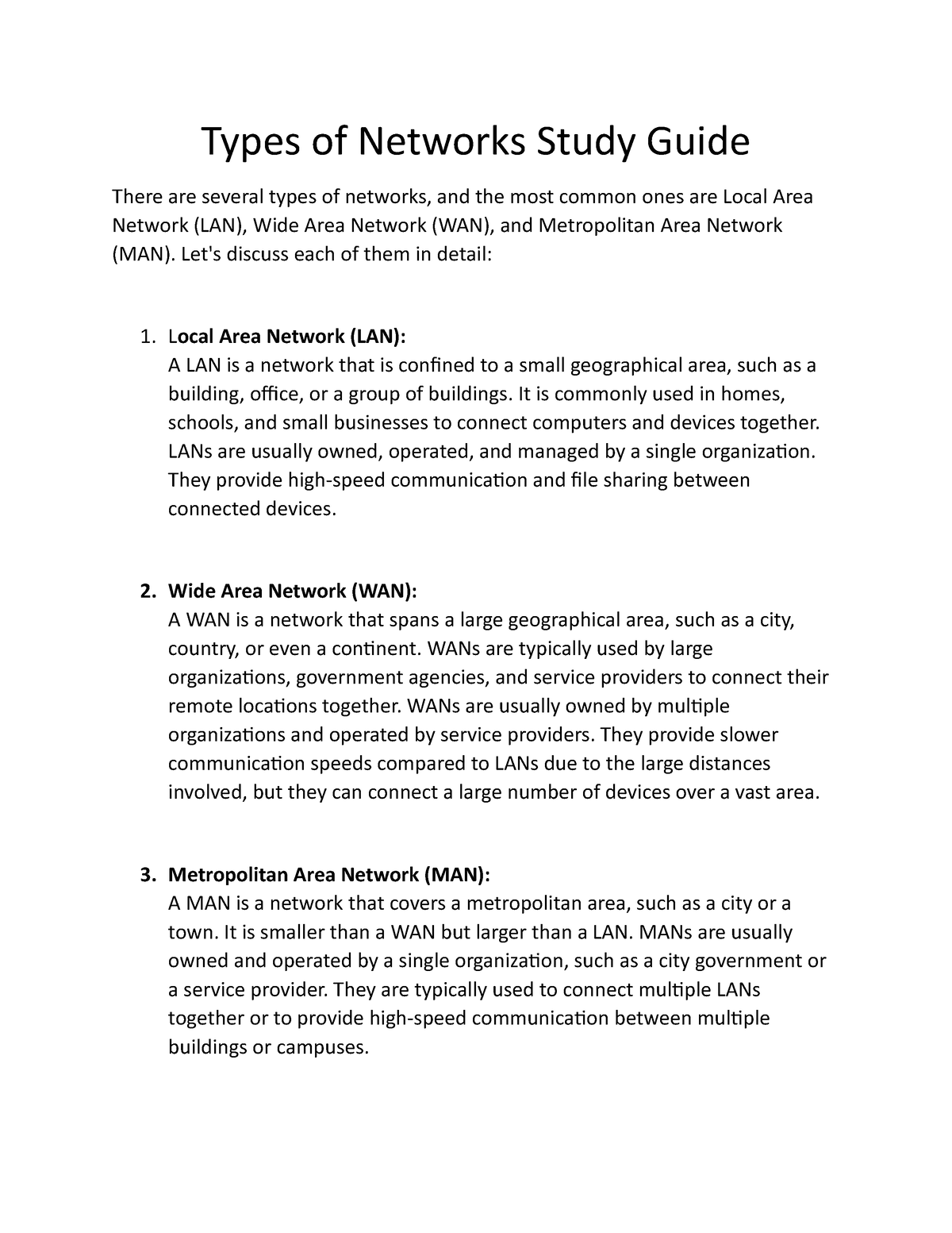 Types Of Networks Study Guide Lets Discuss Each Of Them In Detail