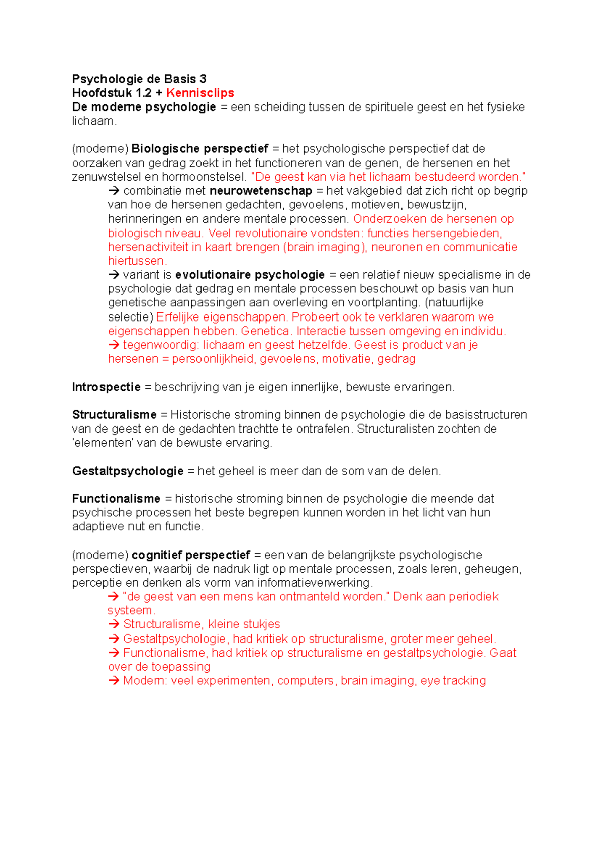 Samenvatting Psychologie De Basis 3 - HvA - Studeersnel