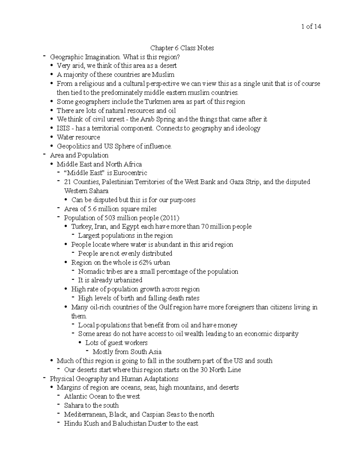 Chapter 6 Class Notes - Jennings - 1! Of !14 Chapter 6 Class Notes ...