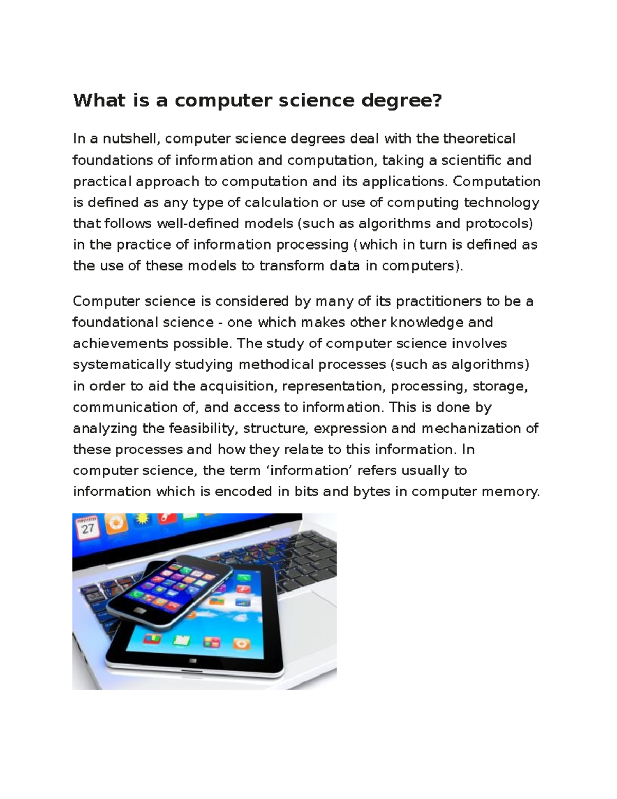 C17 - social sciences - What is a computer science degree? In a ...
