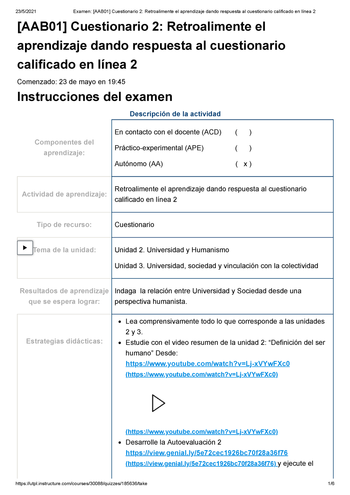 Examen [AAB01] Cuestionario 2 Retroalimente El Aprendizaje Dando ...